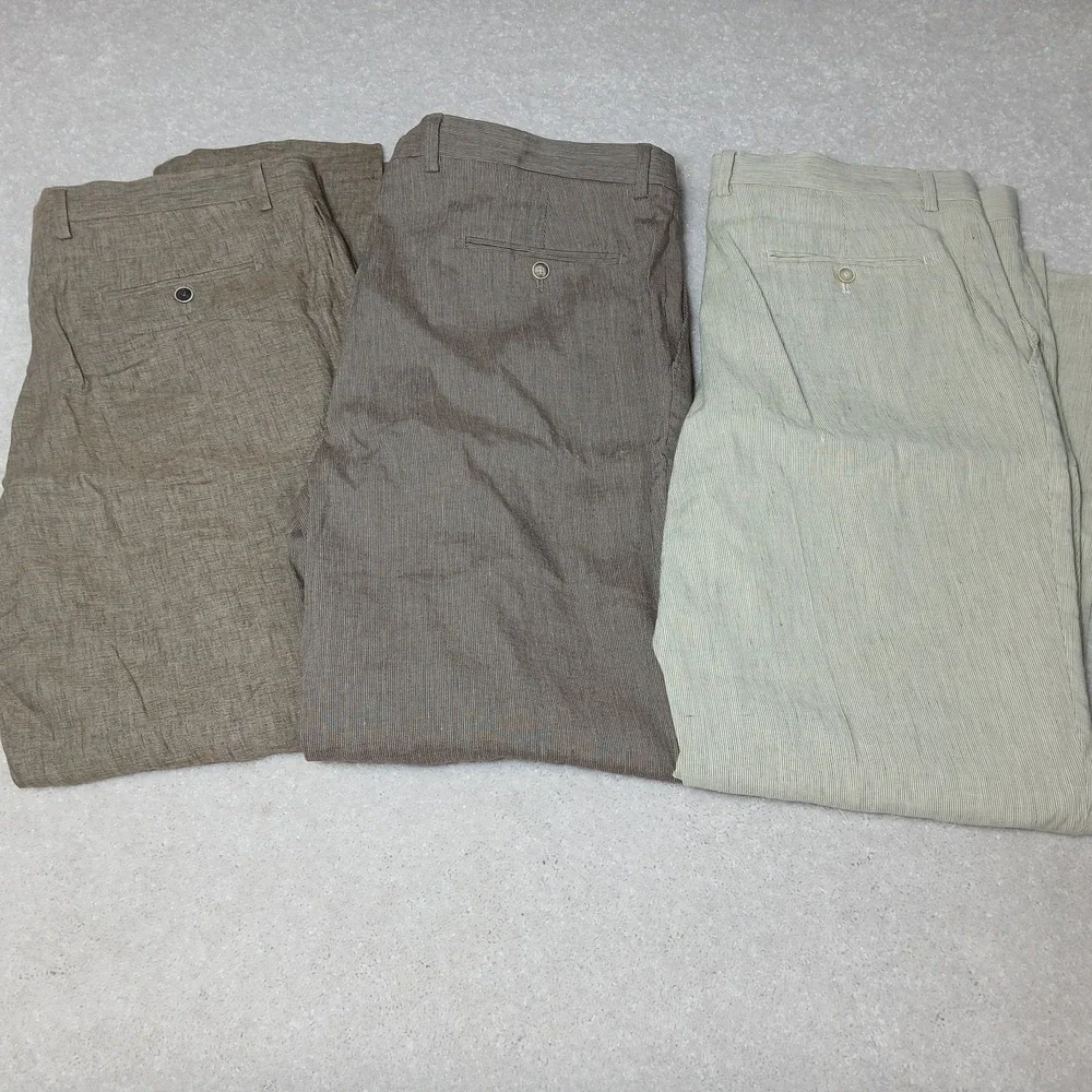 3 NWT Joseph Abboud Nova Fides Dress Pants Size 40 Viscose Poly Tan/Brown